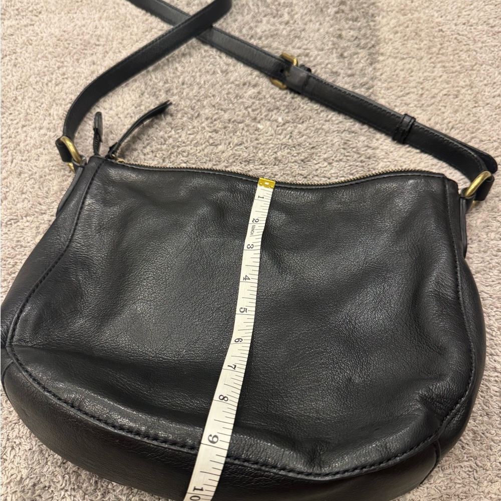 Frye Black Leather Crossbody Bag with Gold Buckles - Picture 10 of 12